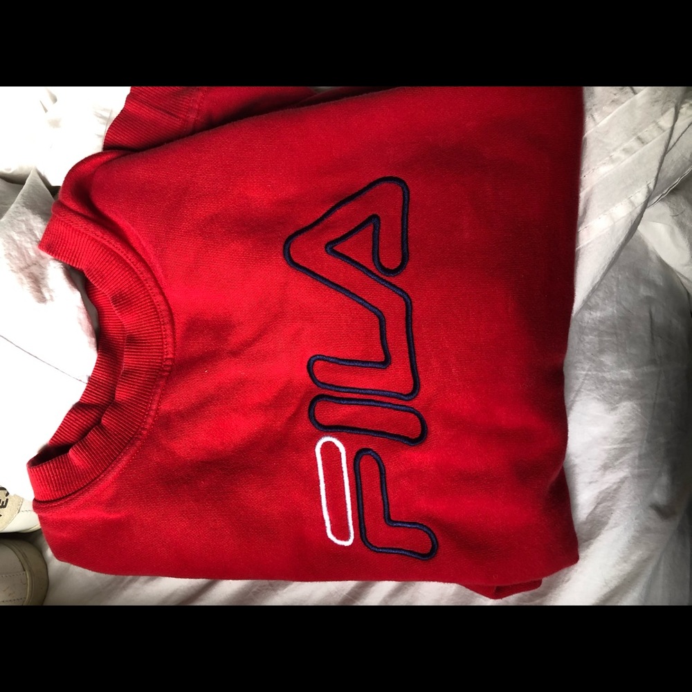 Retro oversized Fila crew neck